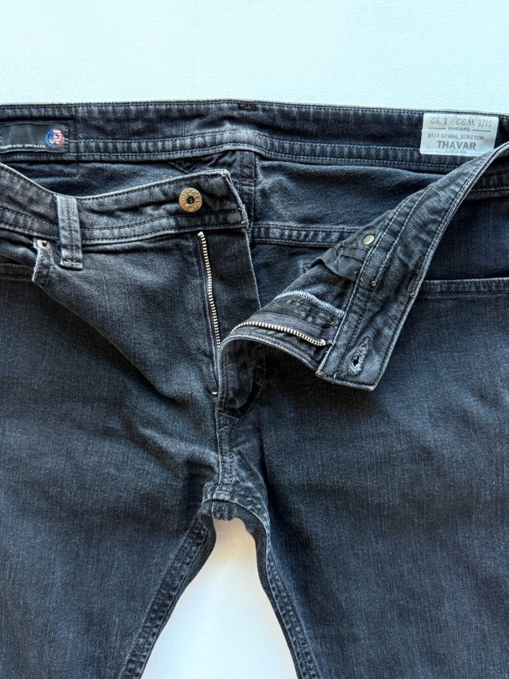 Diesel Thavar 0Z886 Slim-Skinny Stretch Jeans Made in USA Size 32